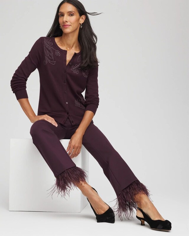Juliet Feathered Flared Cropped Pants - image 2